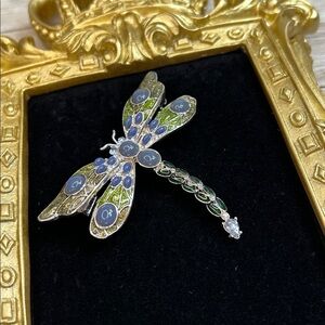 Napier Dragonfly Brooch with Blue and Green Accents
